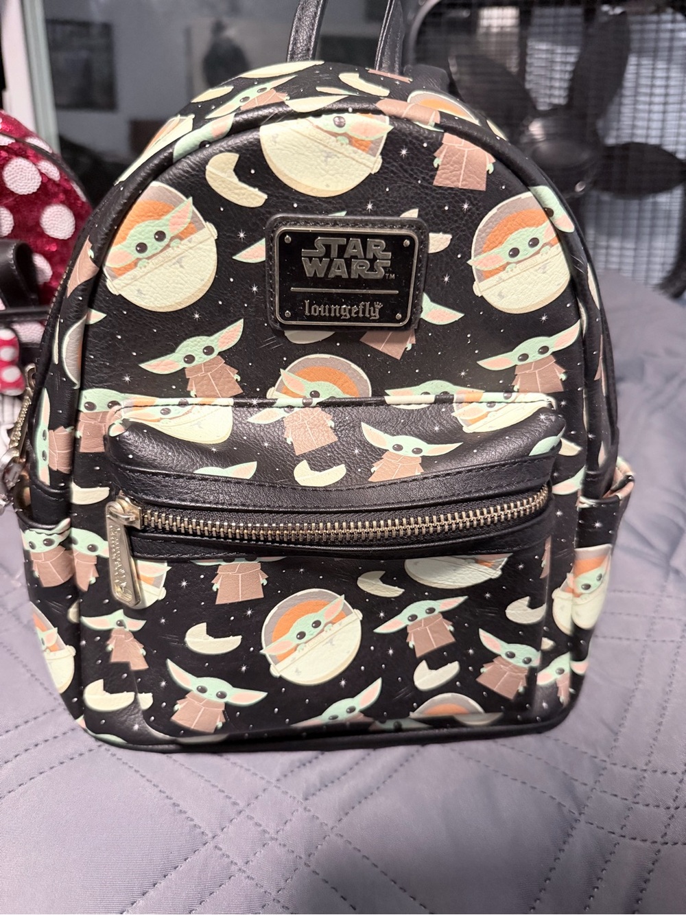 Loungefly Star Wars The Child Mini Backpack - Black, Mint, Tan
